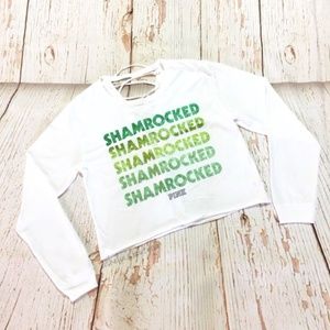 PINK White St Patrick's Day Shamrocked Shirt